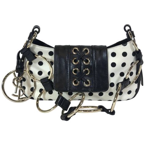 Yves Saint Laurent Polka Dot Logo Shoulder Bag on SALE